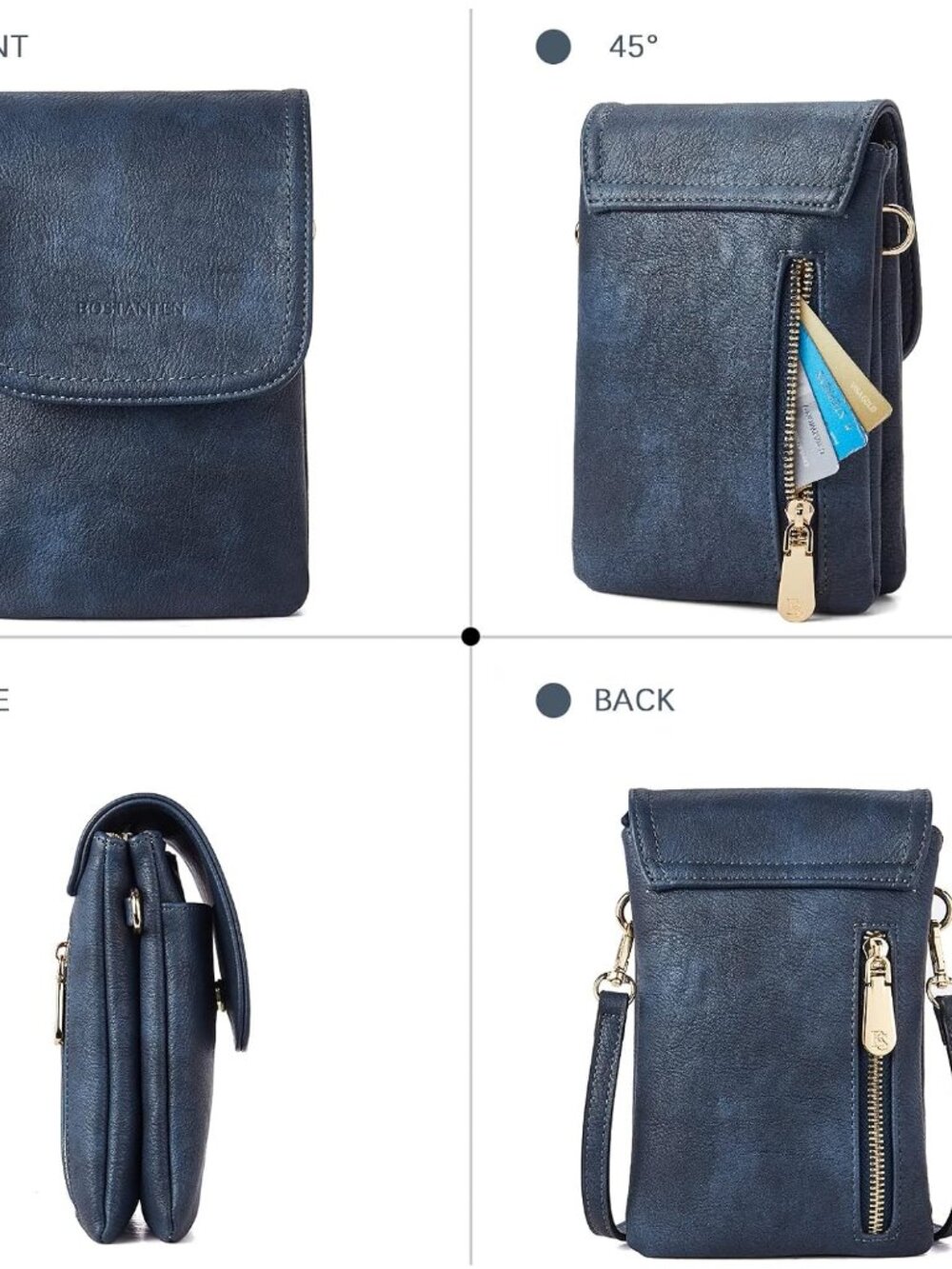 Vegan Leather Crossbody Bags for Women Designer Cell Phone Bag Wallet Purses Adj - Picture 9 of 10
